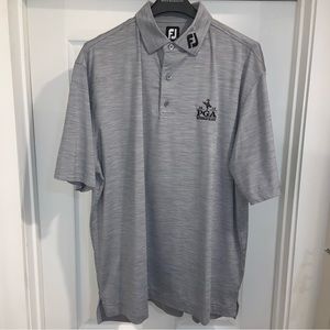 Footjoy Golf Polo- Gray- Size X-Large- PGA Championship/ Bethpage logo